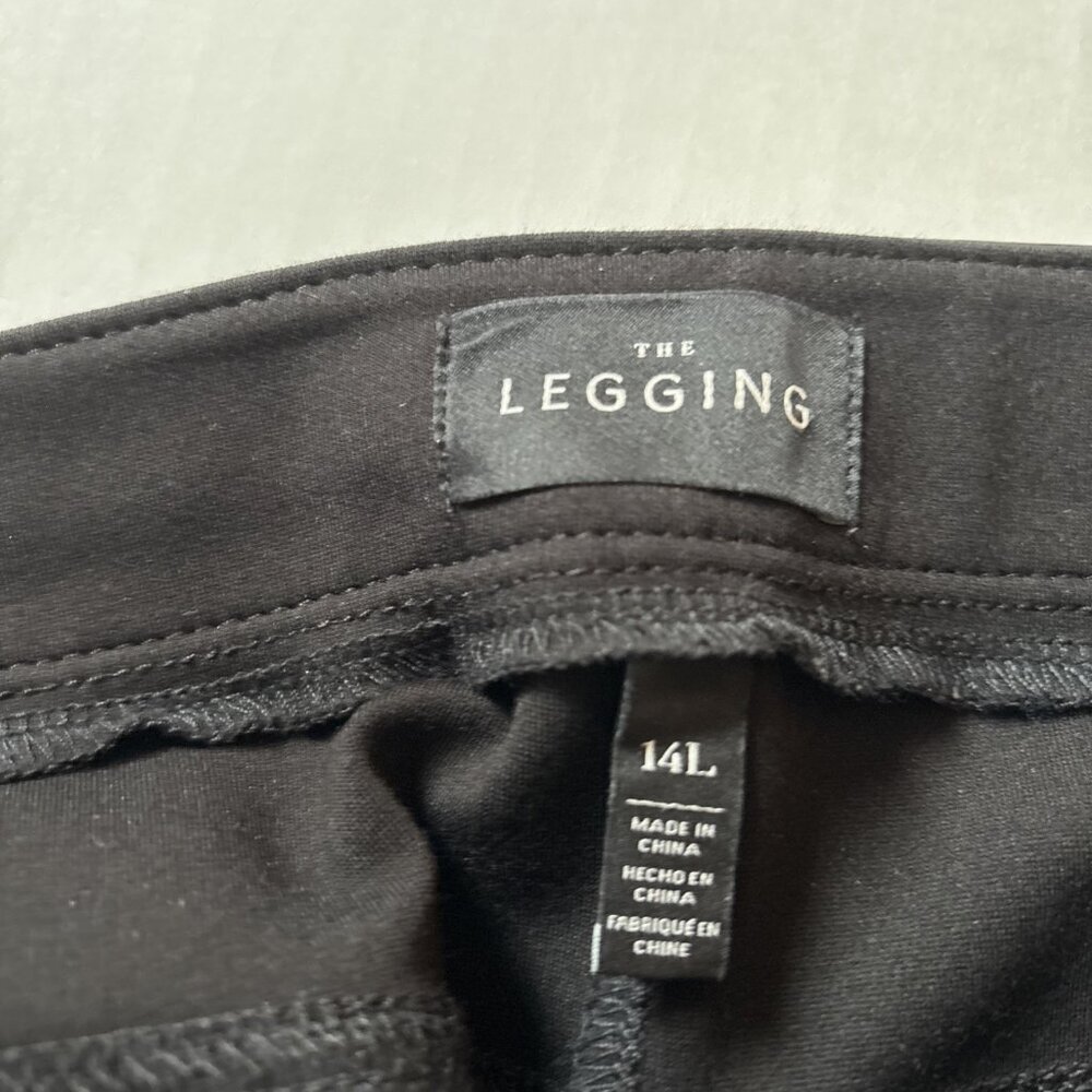 White House Black Market Black Leggings With Faux Leather Size 14L The Leggings - Picture 4 of 8